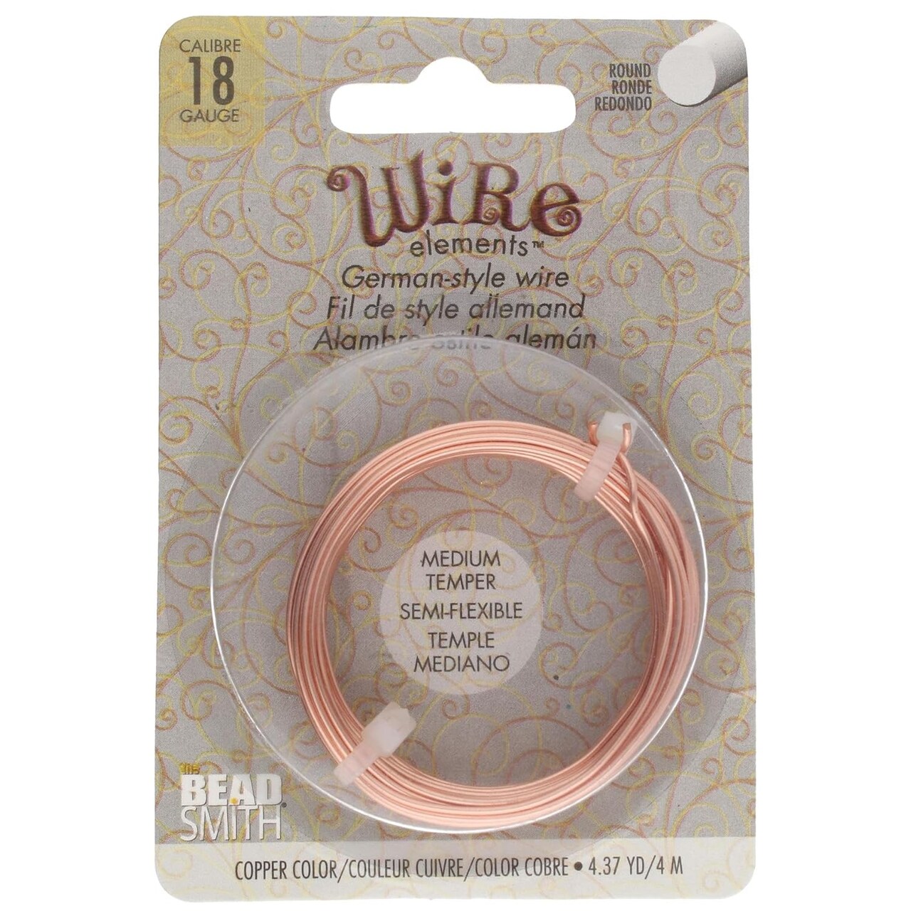 The Beadsmith German-Style Jewelry Wire – Copper Core, Copper Plated -Beading Wire Used to Jewelry Making, Wire Wrapping, Sculpting, Floral, and DIY Arts & Crafts